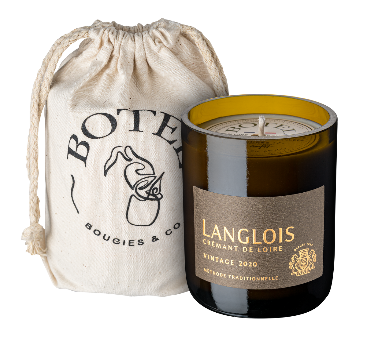 Bougie Langlois Brut Vintage 2020 et son étui 